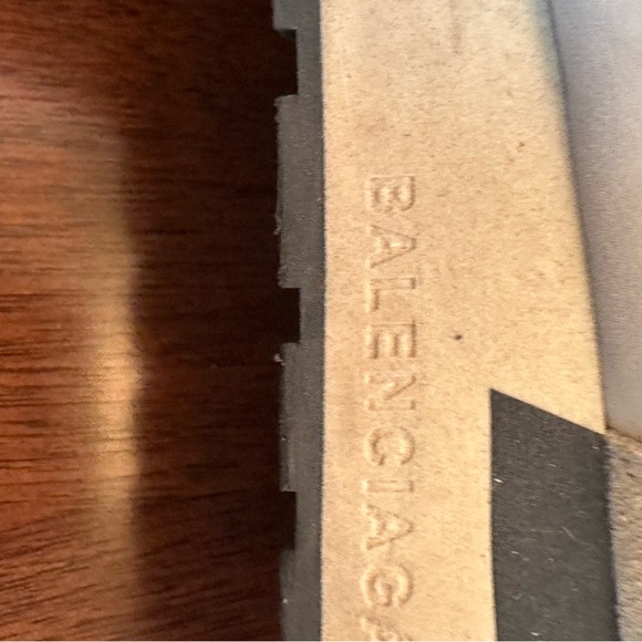 Balenciaga White Sneakers with Black Elastic Band | Designer Statement Shoes - Picture 5 of 7